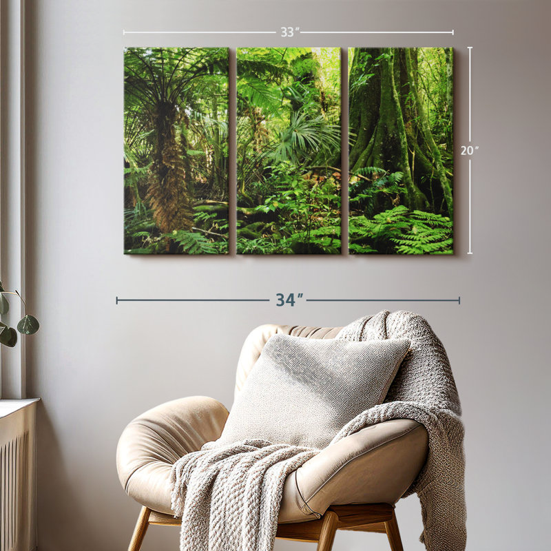 «Jungle Ferns Forest» sur toile, H 20 po x l 33 po x P 1,25 po
