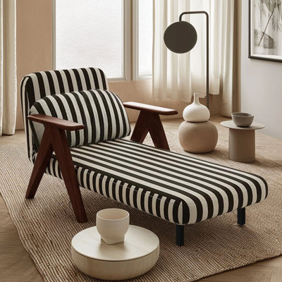 Foldable Reclining Sofa Chair,ArmChair with Solid Wood Legs