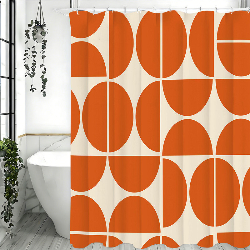 Rideaux de douche avec crochets inclus, Orange