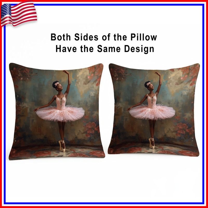 Coussins Ballerina In Pink Tutu, 18 po x 18 po