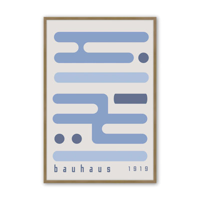 Blue Bauhaus Minimalist Circuitry I Print dans un cadre