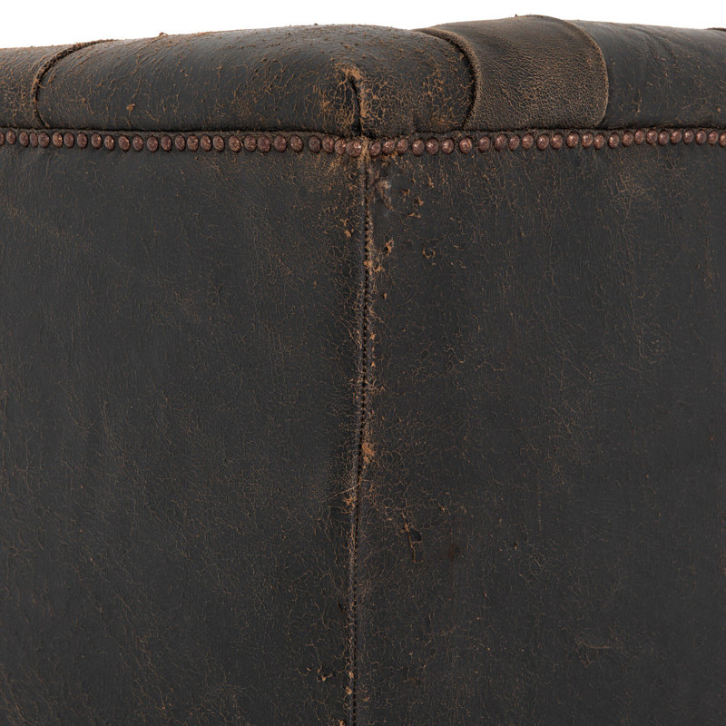 Maxx Swivel Chair, Destroyed Black Leather