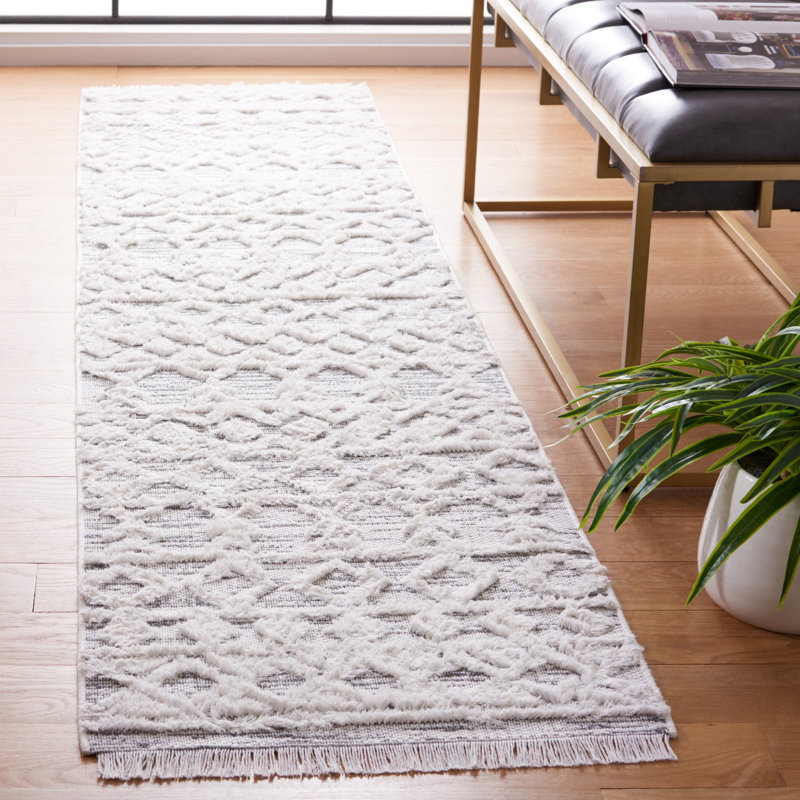 Tapis ivoire / gris Augustine 758, Tapis de couloir 2 pi x 9 pi