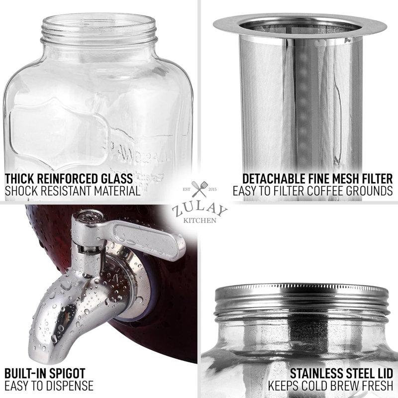Filtre en acier inoxydable de 1 gallon Zulay Kitchen