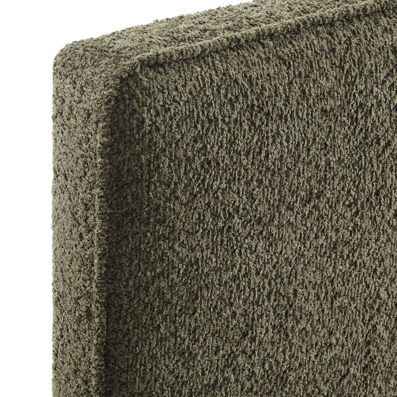 Lindee Sage Boucle Upholstered King Headboard with Solid Wood Legs