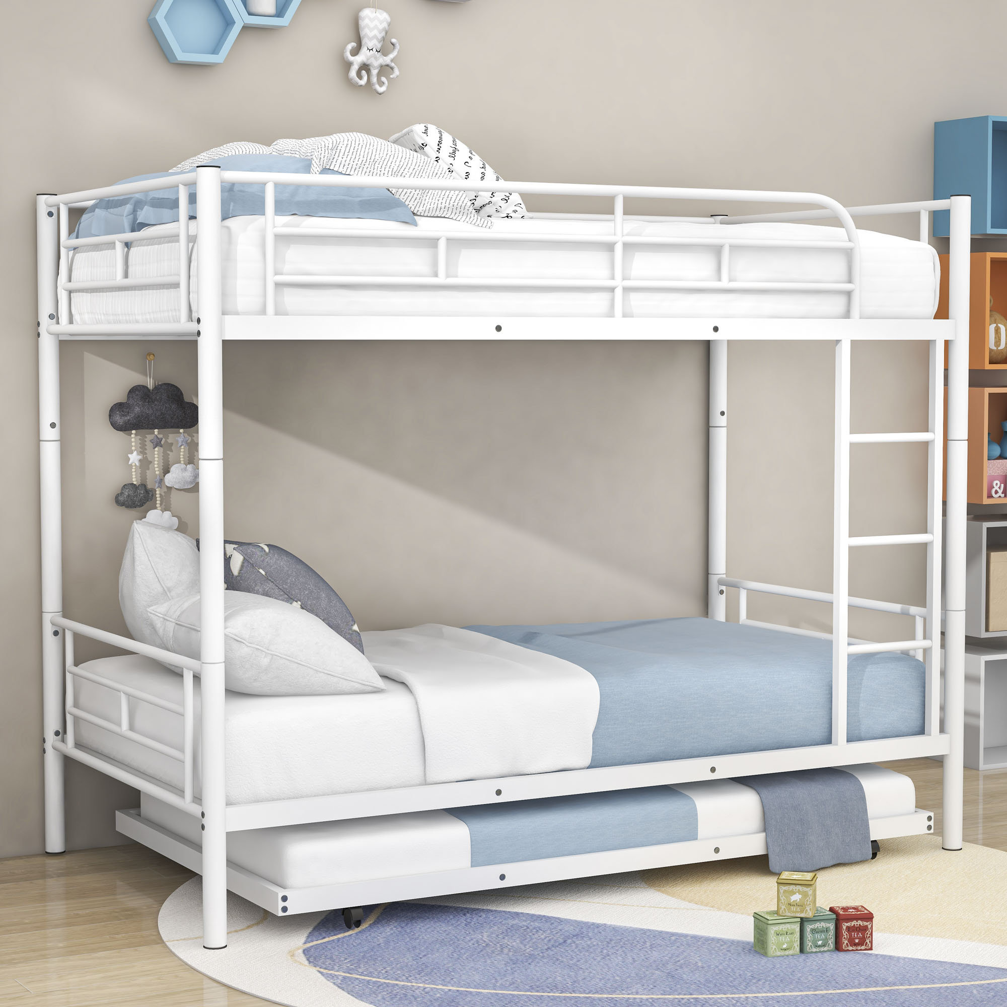 Isabelle & Max™ Twin Over Twin Metal Bunk Bed With Trundle & Reviews ...