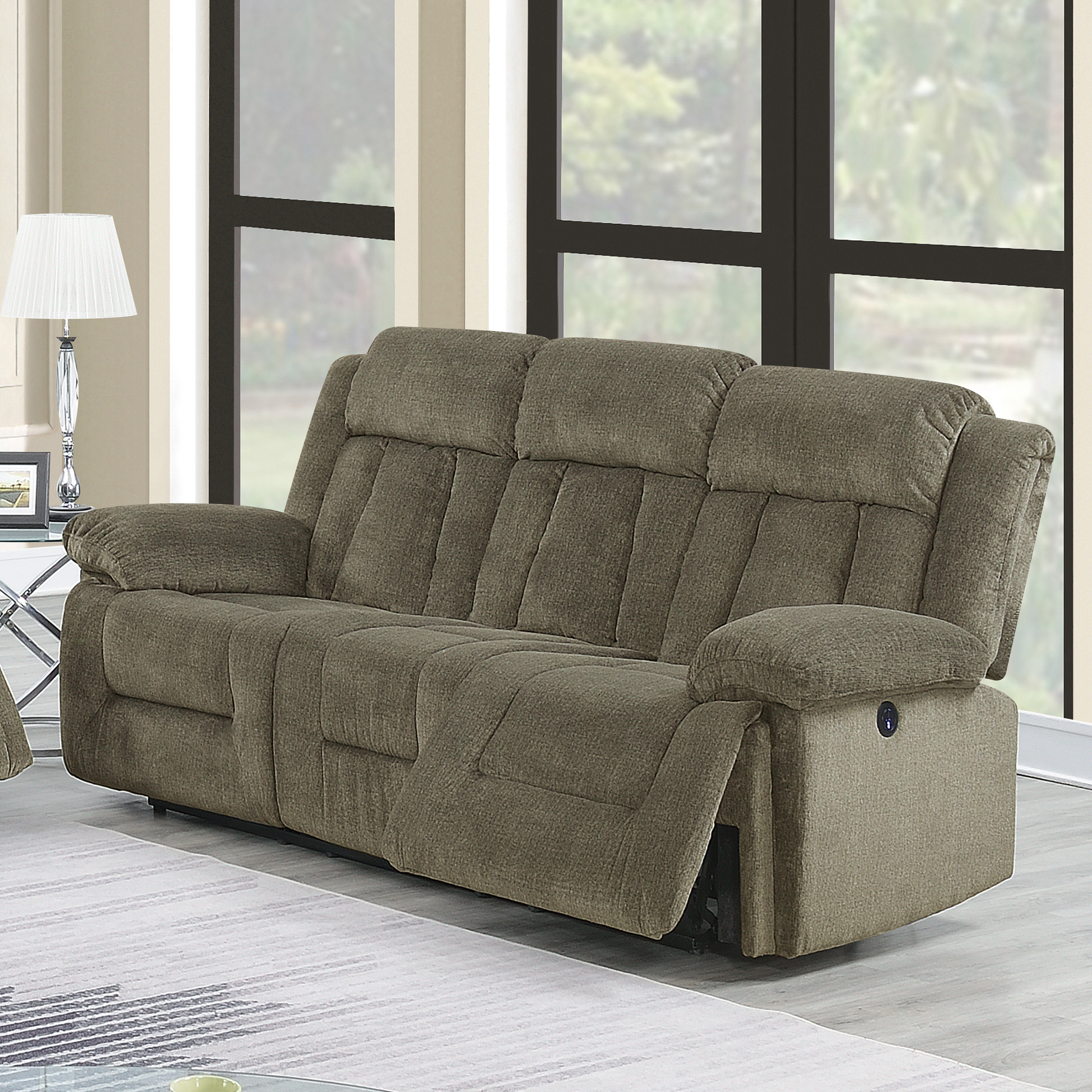 Red Barrel Studio Brea 89" Chenille Pillow Top Arm Reclining Sofa ...