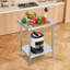 Table de préparation en acier inoxydable, 61 x 76 x 86 cm, capacité de charge de 318 kg, table de travail robuste en métal avec 3 niveaux de hauteur réglables, poste de travail professionnel pour cuisine, garage, restaurant ou jardin.