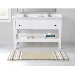 Cristin Bath Rug Latitude Run Color: White