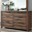 Mobilier de chambre à coucher contemporain contemporain de style rustique avec tiroirs supérieurs doublés de feutre pour commode 1 pièce