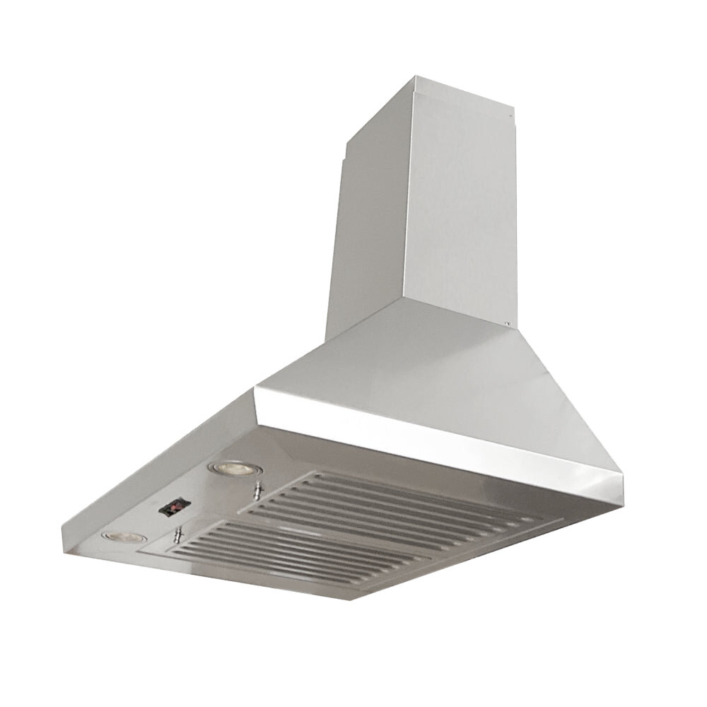 Hauslane 30 450 Cubic Feet Per Minute Convertible Wall Mount Range Hood  with Baffle Filter and Light Included
