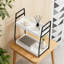 2-Tier Bathroom Countertop Organizer With Adjustable Shelf And Hooks, Wood Vanity Storage Shelf For Sink Corner, Skincare And Cosmetic Organization