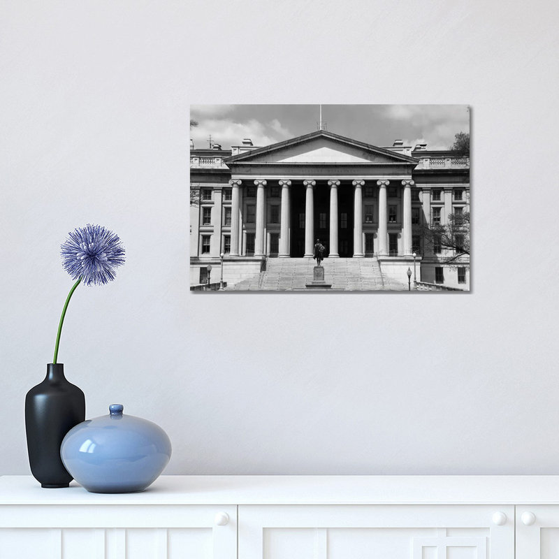1950s-1960s Front Of The Treasury Building Washington DC USA by Vintage Images - Wrapped Canvas Gallery-Wrapped Canvas Giclée
