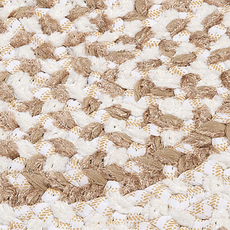 Tapis naturel / blanc en coton tressé à la main Launcelot, Ovale 2 pi x 9 pi