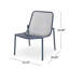 Ensemble de conversation d'extérieur 3 pièces avec cadre en fer 2 chaises en filet et 1 table d'appoint bleu marine pour patio-1967079367