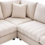 Confortable en forme de L avec rayures mobiles et élégantes, 89 x 79 po, canapé 5 places pour le salon, repose-pieds modulaire rembourré de 89 x 79 po, rayure verticale confortable, tissu