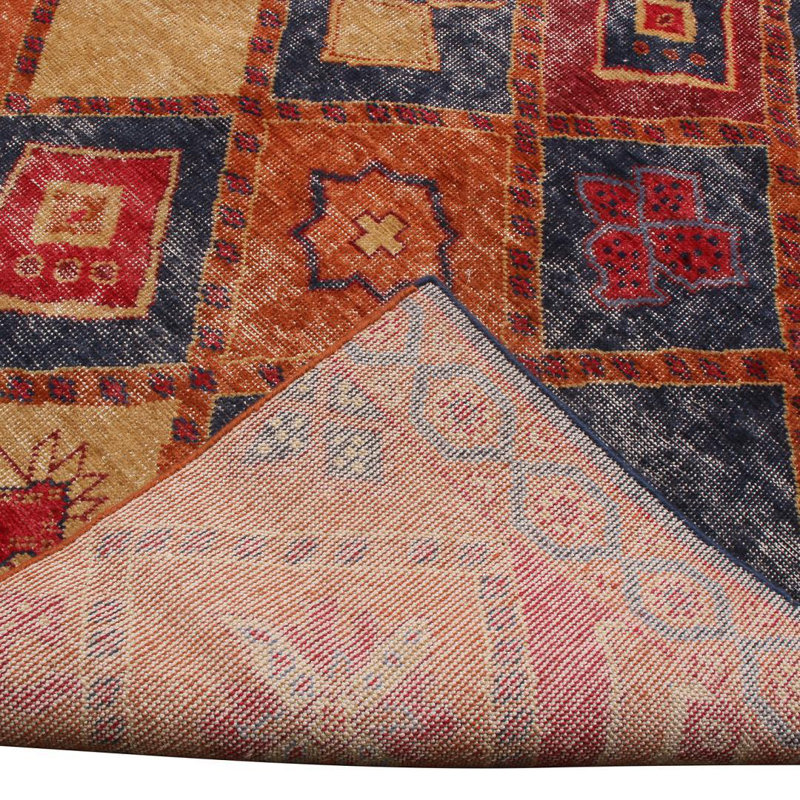 Distressed Homage Hand Knotted Wool Area Rug, Rectangle 8' x 10'