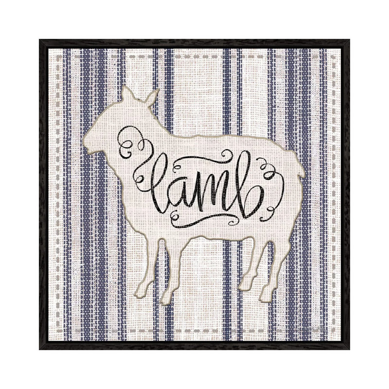 Lamb by Cindy Jacobs - Print on Canvas, Black Framed Canvas, 93.98cm H x 93.98cm W x 3.81cm D