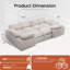 KKL - Grand canapé-lit modulaire modulaire de 150 po en tissu velours côtelé avec repose-pieds Cloud, sans assemblage requis, beige-955140493