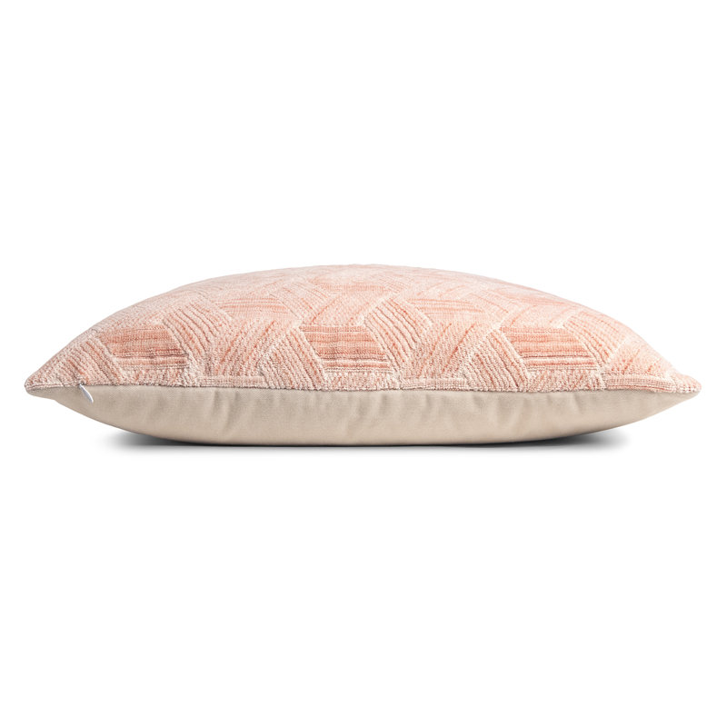 Entwined Square Woven Jacquard Pillow, 22"H x 22"W, Peach