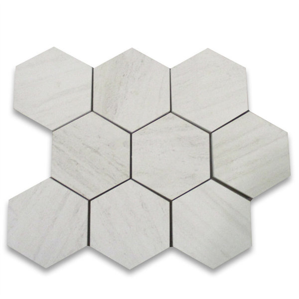 Moleanos 5" x 6" Marble Honeycomb Mosaic Wall & Floor Tile
