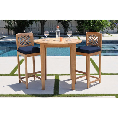 Monterey Teak Bar Set with Stools