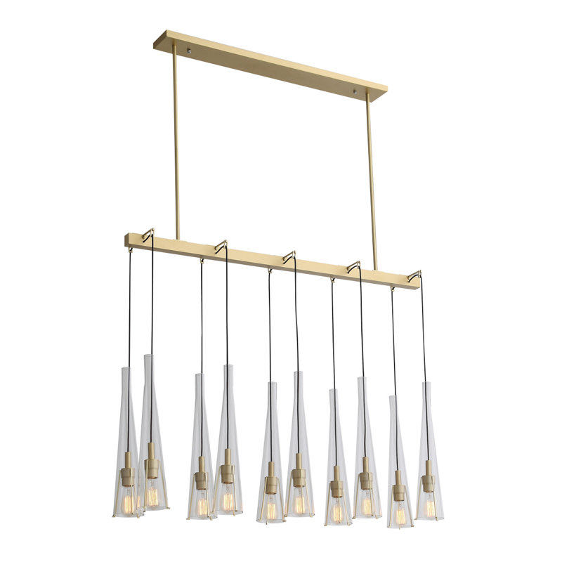 Luminaire suspendu linéaire pour îlot de cuisine 10 lumières Hedgesville