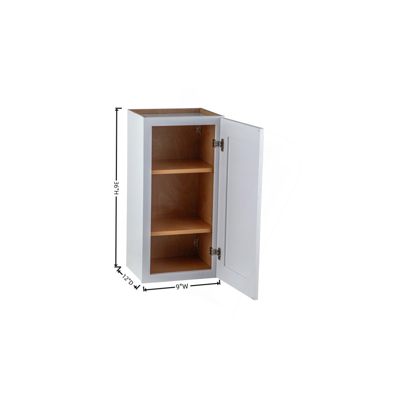 Armoire murale 1 porte et 3 tablettes solides pour le rangement dans la cuisine, la salle de bain, la buanderie, tablettes réglables prêtes à assembler