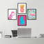 «Playful Dinosaur And Flamingo», impression sur papier 4 pièces-97782634-97782636