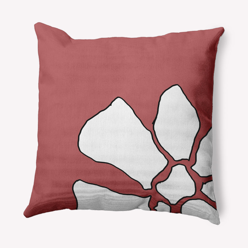 Housse et insert de coussin d'extérieur carré Petal Lines, 18 po x 18 po, Corail