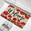 Paillasson Geranium Bee Welcome, pour porte d'entrée et porche, 24 po x 36 po, beige rouge