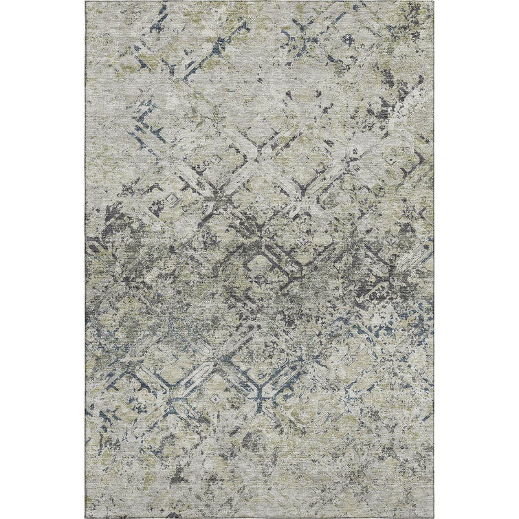 Premium Machine Washable Prisco Silver Rug