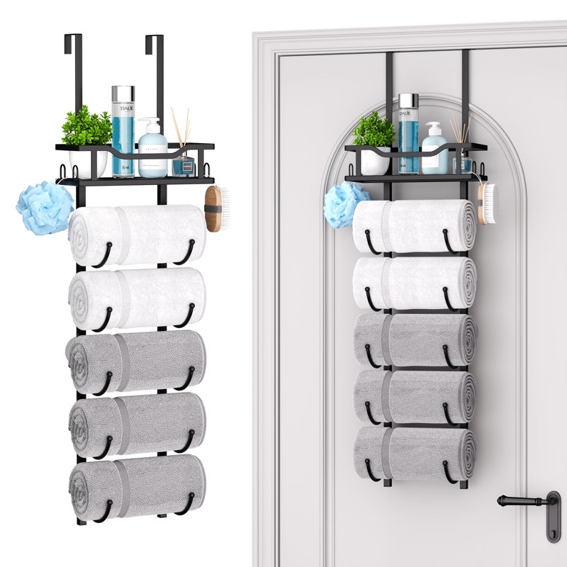 Over-the-Door Towel Rack, Black