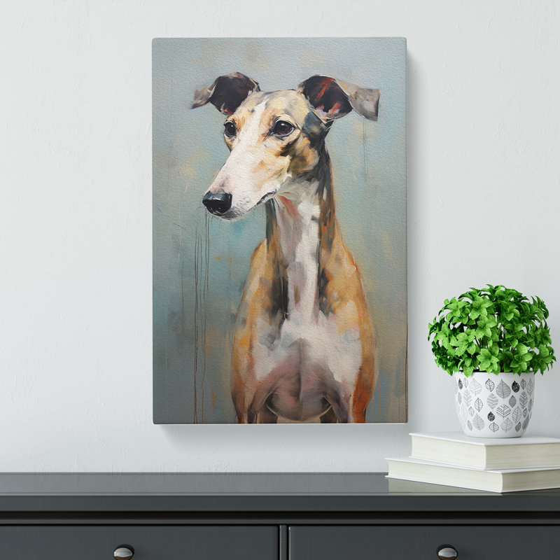 Greyhound Gestural - No Frame Print, 50cm H x 35cm W x 3cm D