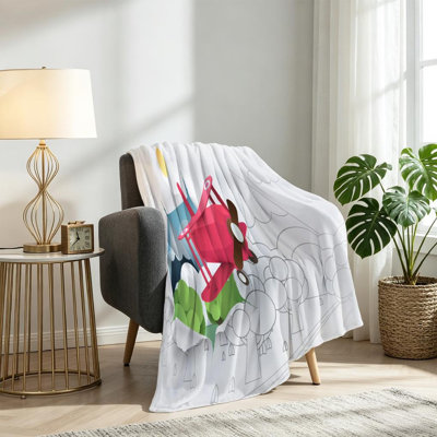 Jeté en molleton rose ultra doux
