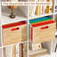 Clear Acrylic File Box Organizer, Bamboo Hanging Folder Storage Boxes,Clear, Natural