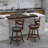 Swivel Upholstered Counter Stool with Solid Wood Frame-1310871310