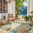 Floral Washable Rugs Non-Slip Soft Rugs for Living Room Bedroom Ultra-Thin Boho Accent Carpet-411851624