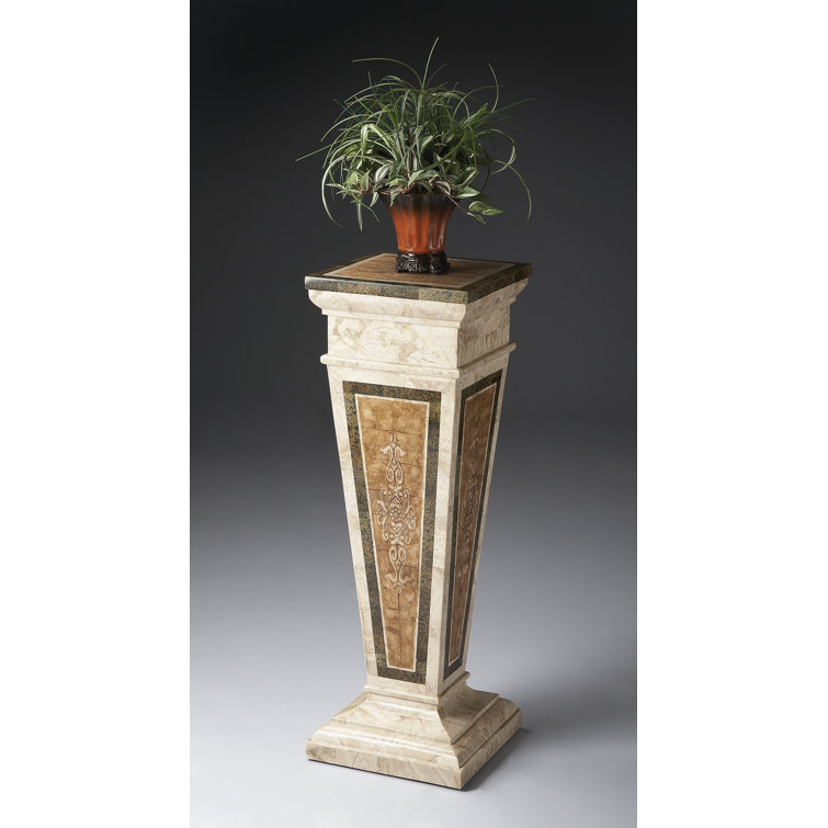 Augustus Etched Fossil Stone Pedestal