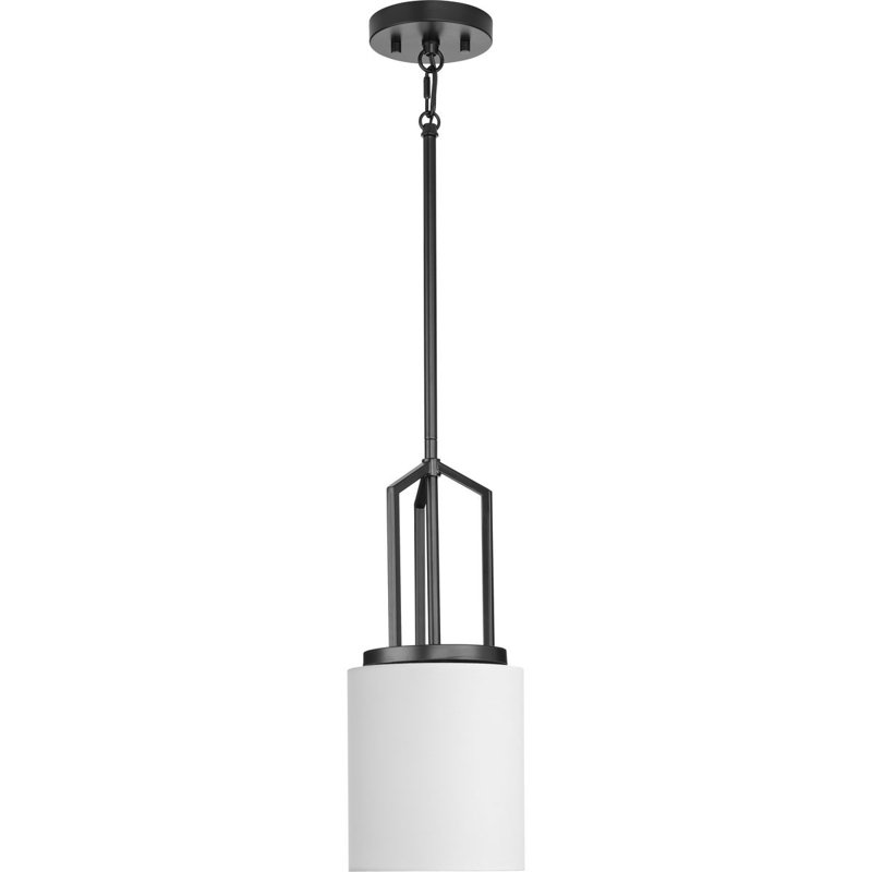 Luminaire suspendu cylindrique à 1 lumière Bellaluna, Noir mat