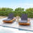 Lounge Chaise Set,Space Available On One Side, Acacia Wood With Water-Resistant Lounge Cushions (2 Inch Thick)-322046107
