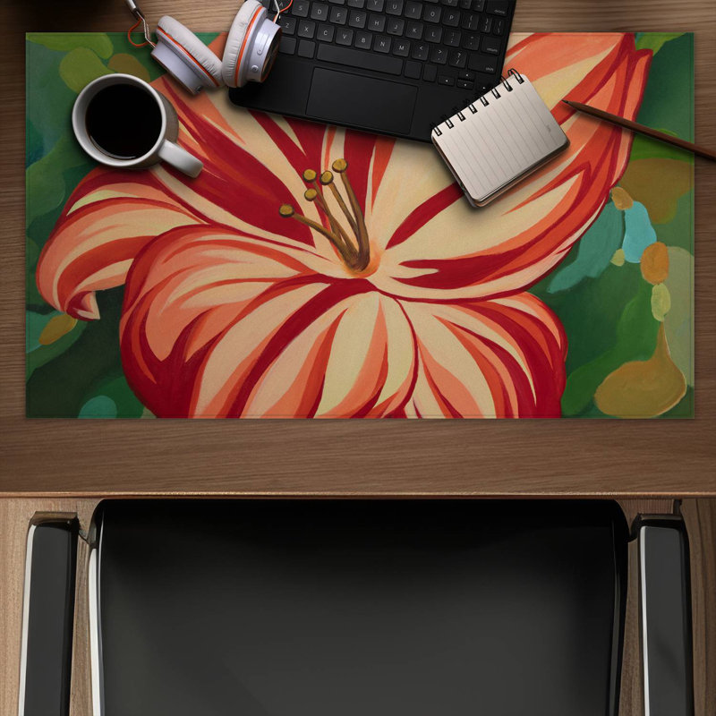 Blooming daylilies - 14.00"x24.25" Desk mat