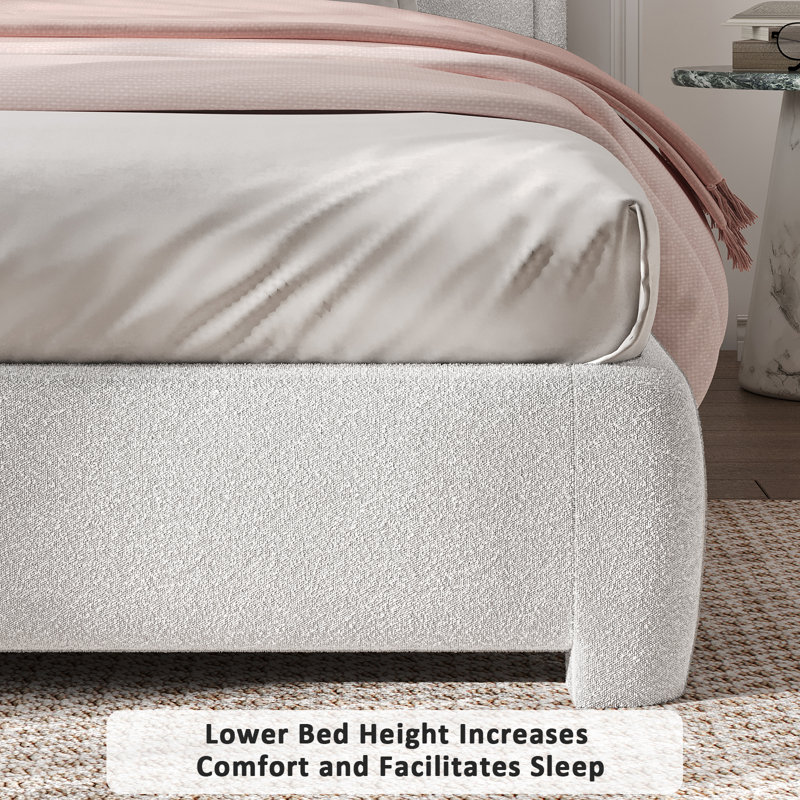 Bensu Boucle Upholstered Platform Bed