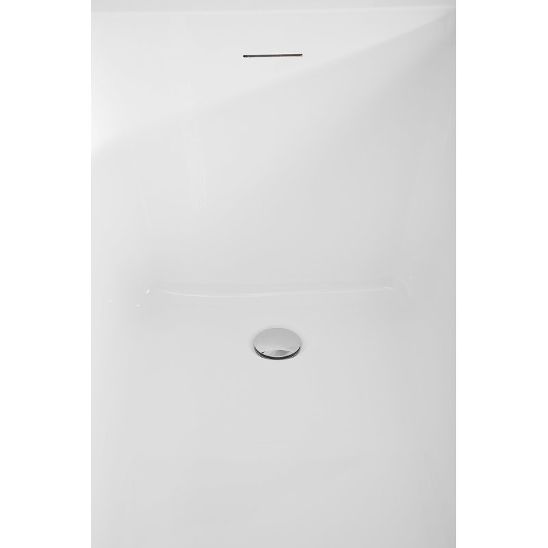 59" Streamline Soaking Freestanding Tub and Tray With Internal Drain, Polished Chrome
