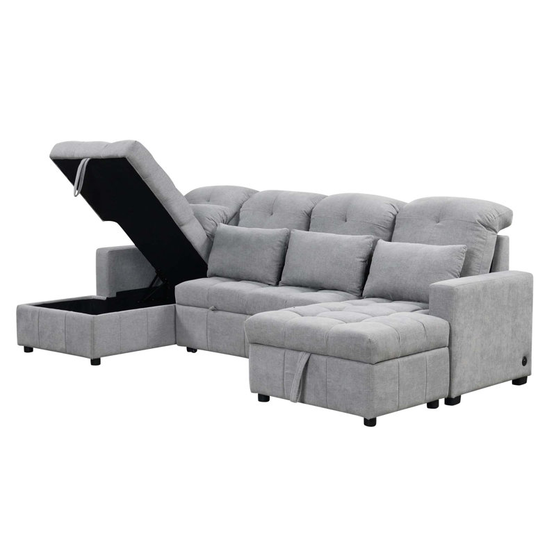 Canapé-lit modulaire surdimensionné en forme de U de Boneless