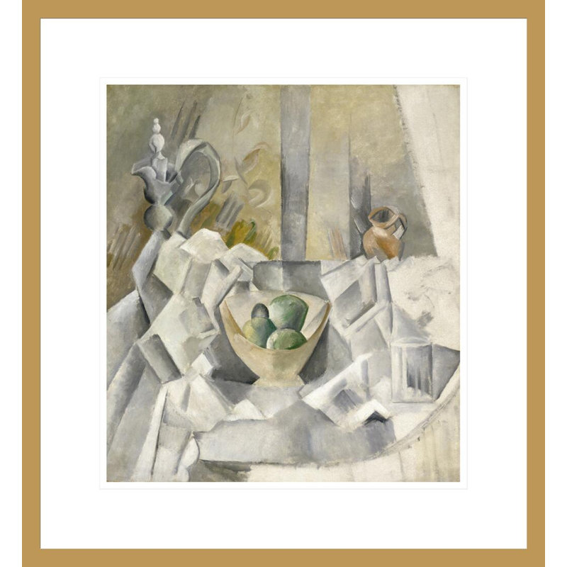Carafe Jug and Fruit Bowl par Pablo Picasso - Impression sur toile, 19.24" H x 17.75" W