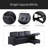 84"W Black Vegan Leather Modern Reversible Sleeper Sectional Sofa With Storage Chaise