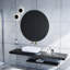 Miroir mural rond de 70 cm, panneau blanc, idéal pour le salon et le couloir, salle de bain à effets de lumière variés, amplification de l'espace