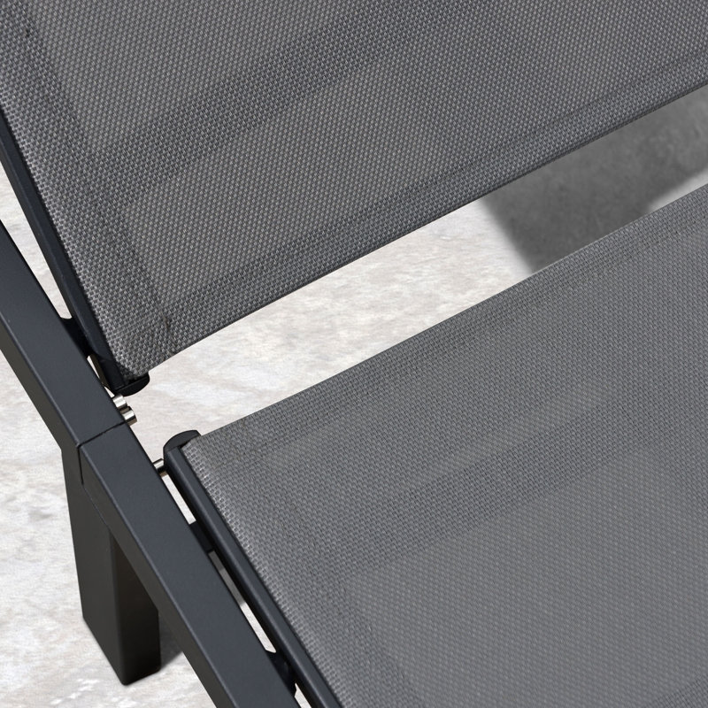 76.77'' Long Face Down Chaise Lounge, Dark Gray