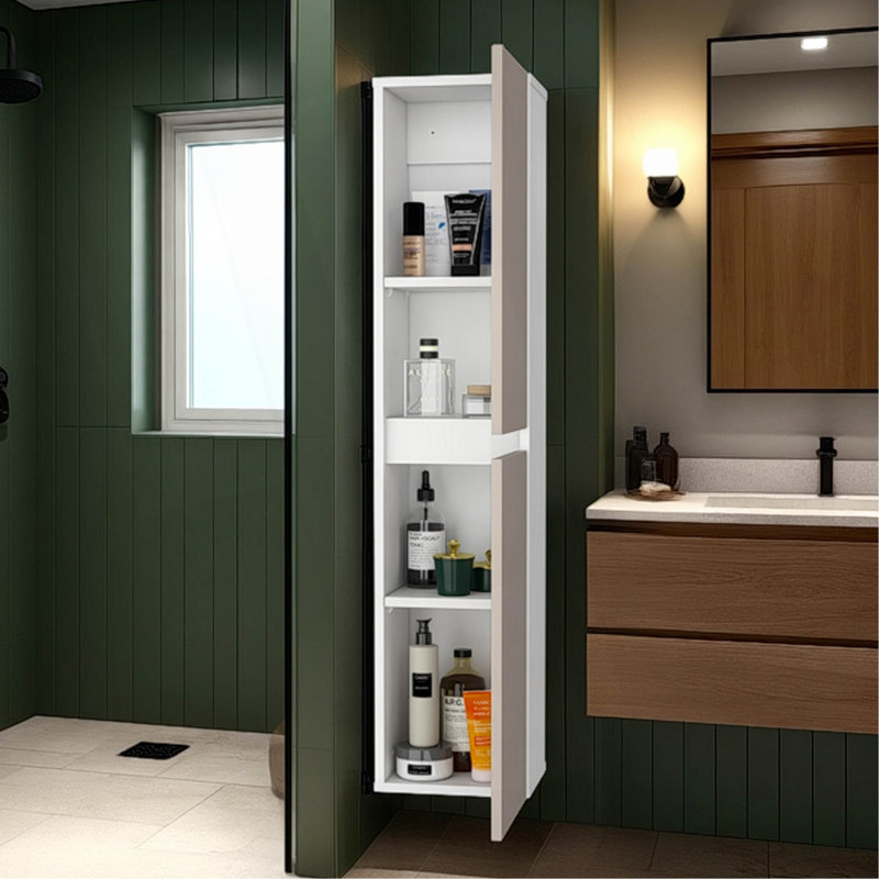 Light Beige And 2-Door Wall Cabinet